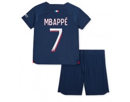 Paris Saint-Germain Kylian Mbappe #7 Hjemmebanesæt Børn 2023-24 Kort ærmer (+ korte bukser)